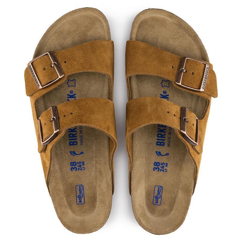 Birkenstock Soft Footbed Ruskind Arizona Herre Brune | DK 257HAP